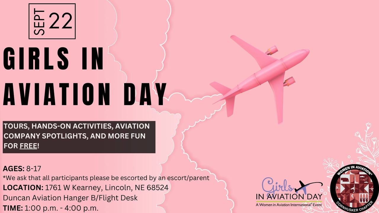 Join LNK and the Women in Aviation Cornhusker Chapter tomorrow Sept. 22nd from 1-4 p.m. for Girls in Aviation Day! Girls ages 8-17 are invited to explore exciting career opportunities with FAA tower tours, flight simulators, and meet inspiring female role models in aviation. Dont miss out—reserve your spot through the link below!!! ✨ ✈️ 💗
https://bit.ly/3Xq323g